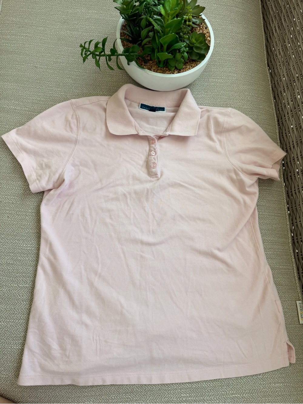Karen Scott Pale Pink Short-Sleeve Polo